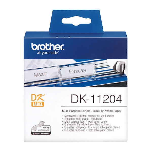 Picture of Brother DK-11204 17mm x 54mm White Label Roll - 400 Labels