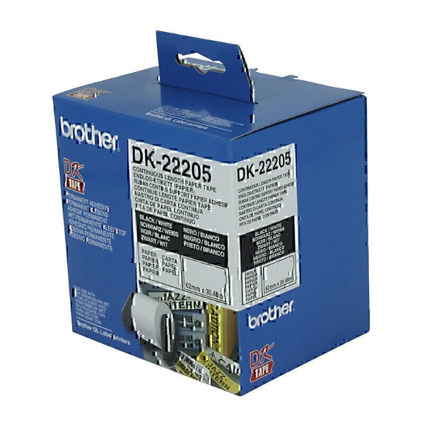 Picture of Brother DK-22205 White Continuous Paper Roll 62mm*30.48m