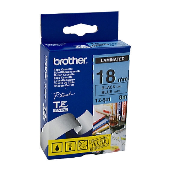 Picture of Brother TZe-541 Tape Labelling Black On Blue 18mm