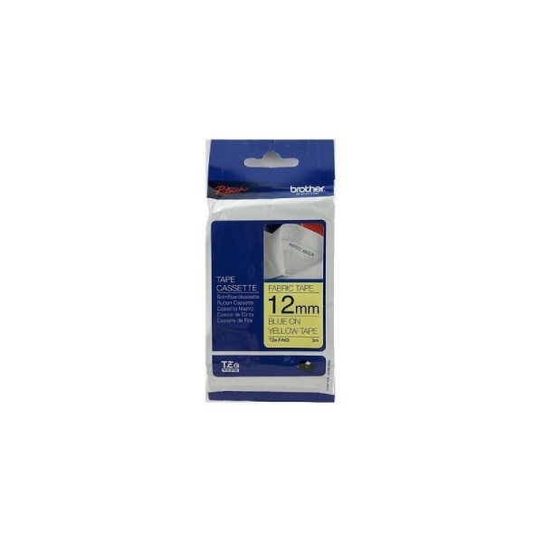 Picture of Brother Fabric Tape TZe-FA63 - 12mm Blue On Yellow