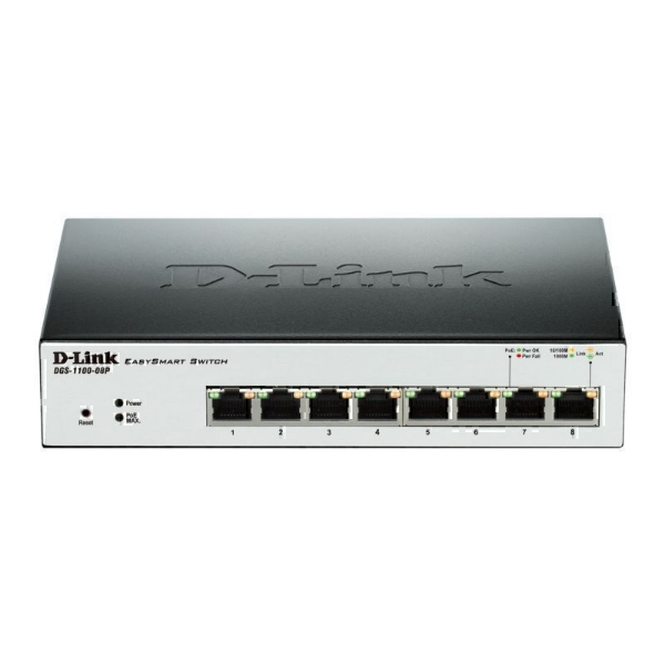 Picture of D-Link DGS-1100-08P 8 Port Gigabit EasySmart PoE Switch