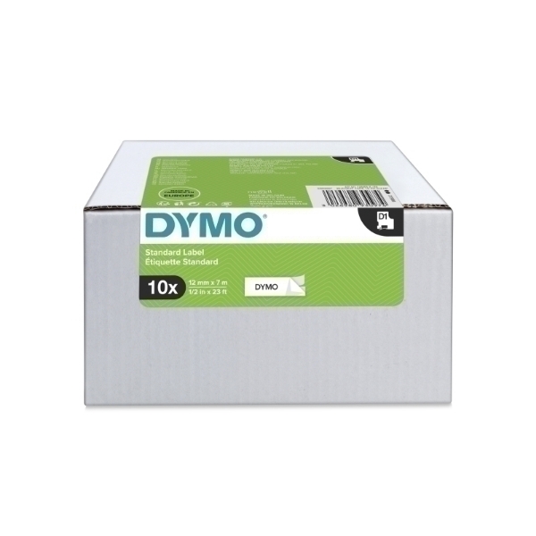 Picture of Dymo 2093097 D1 Label Tape 10 Pack 12mm x 7m Black On White