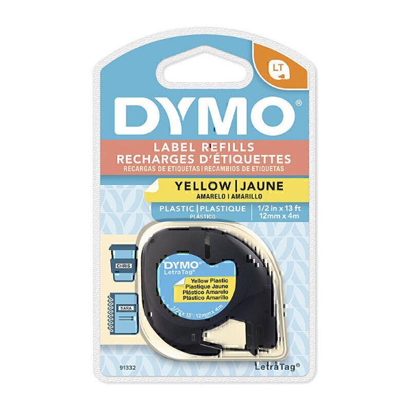 Picture of Dymo LT Plastic 12mm x 4m Yell