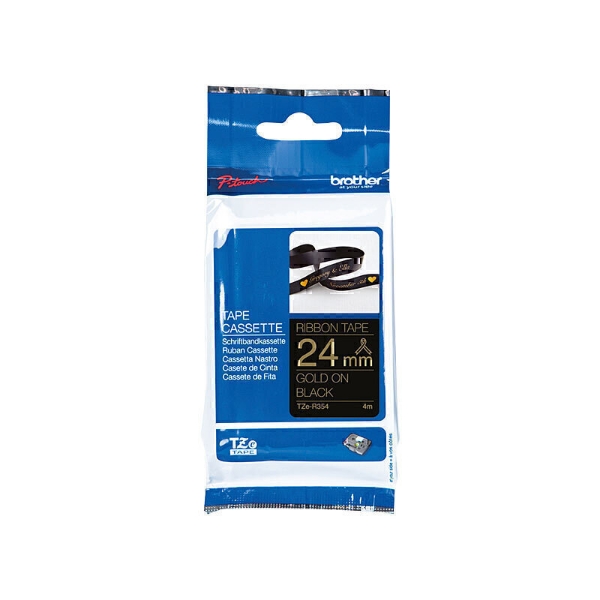 Picture of Brother TZe-R354 Ribbon Tape 24mm Gold On Black