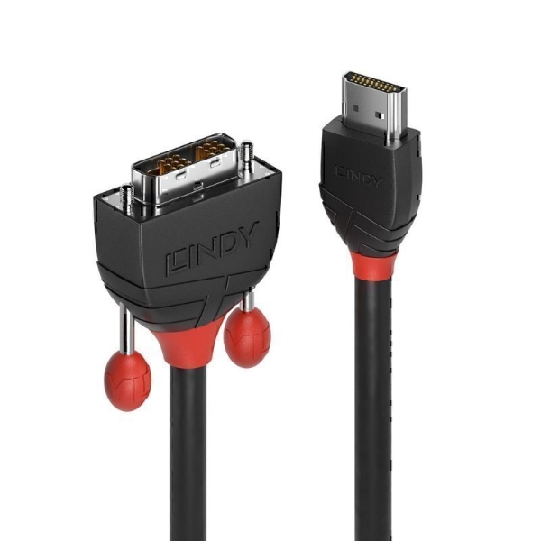 Picture of Lindy 36271 1m HDMI to DVI-D Cable, Black Line