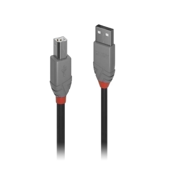 Picture of Lindy 36676 USB 2.0 Type A to B Cable, Anthra Line - Black, 7.5m