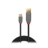 Picture of Lindy 36885 0.5m USB A USB C Male Male Black, Grey USB Cable