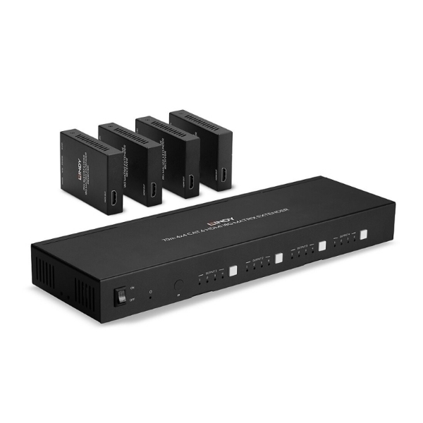 Picture of Lindy 38328 AV Extender AV Transmitter & Receiver Black Adapter/Cable