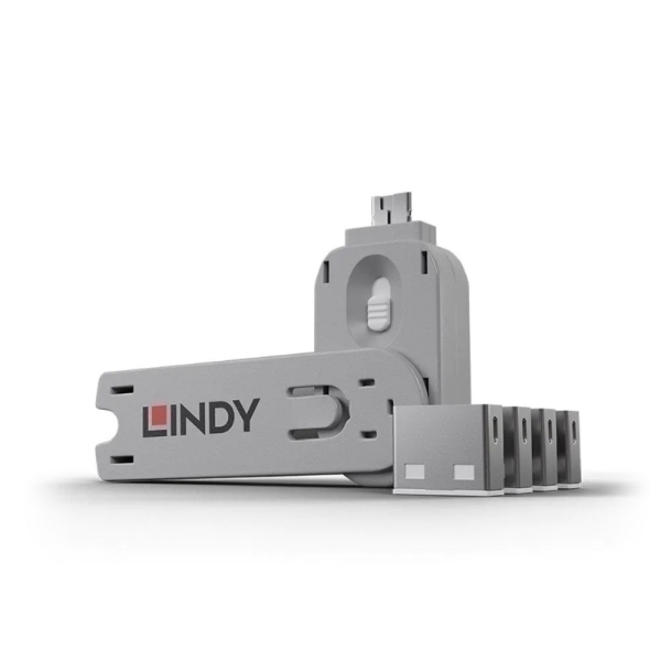 Picture of Lindy USB Port Blocker - Pack of 4 Colour Code: White