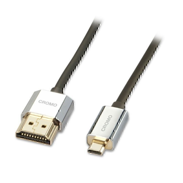 Picture of Lindy 41682 2m Cromo Slim HDMI to Micro HDMI Cable, with Ethernet