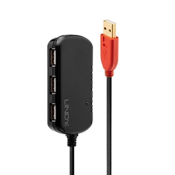 Picture of Lindy 42783 12M USB 2.0 Active Extension Pro 4 Port Hub