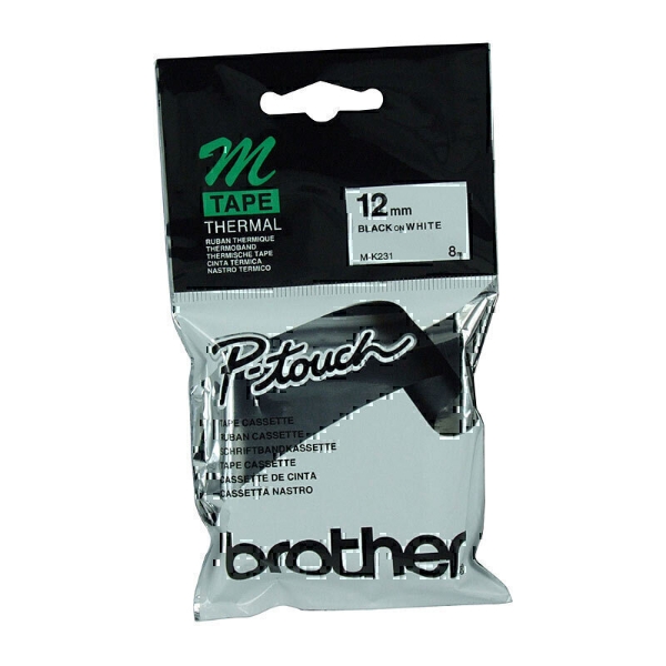 Picture of Brother Black On White M-K231 Tape 12mm