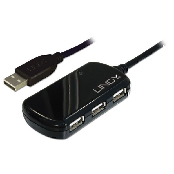 Picture of Lindy 42781 8m USB 2.0 Active Extension Pro 4 Port Hub