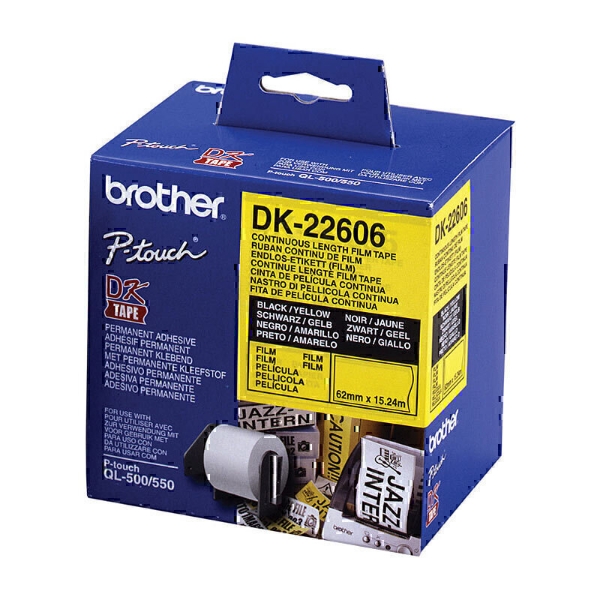 Picture of Brother DK-22606 Yellow Roll - 15.24 Meters