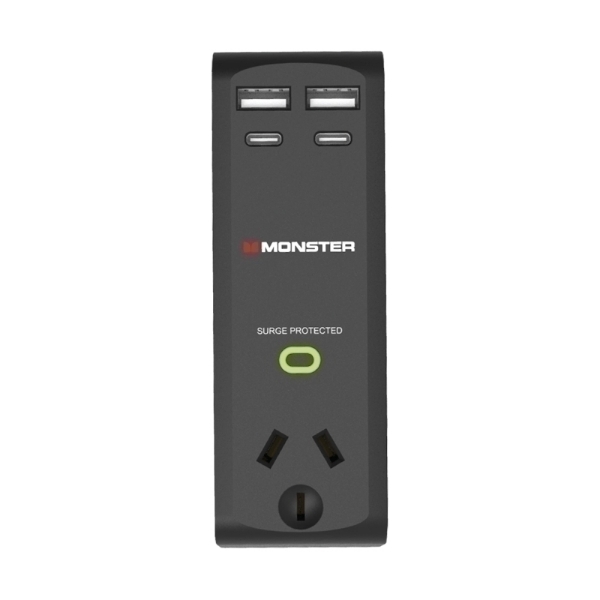 Picture of Monster 1-Port+USB Surge Black