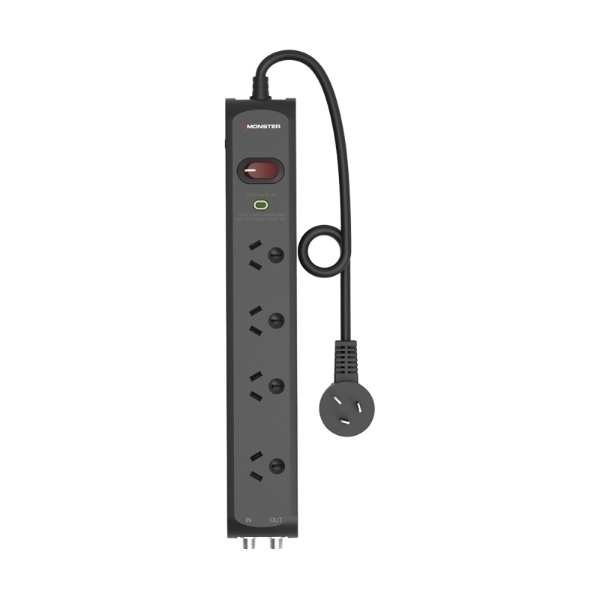 Picture of Monster 4-Port Surge+RF Black