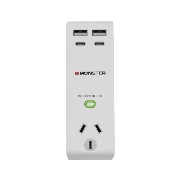 Picture of Monster 1-Port+USB Surge White