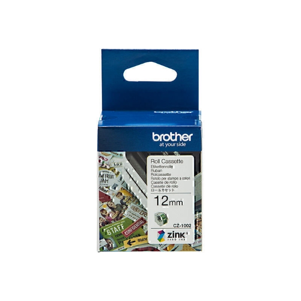 Picture of Brother Zink Zero Ink CZ-1002 Label Roll Cassette (12mm x 5m) - Color