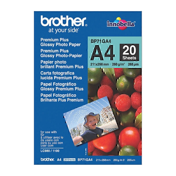 Picture of Brother Innobella Glossy Photo Paper A4 BP71GA4 [20 Sheets]
