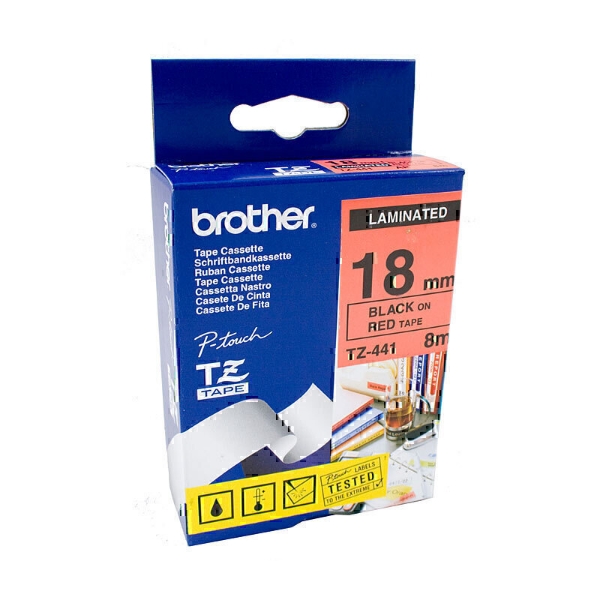 Picture of Brother Labelling Tape TZe-441 Red/Black 18 mm Hardware/Electronic
