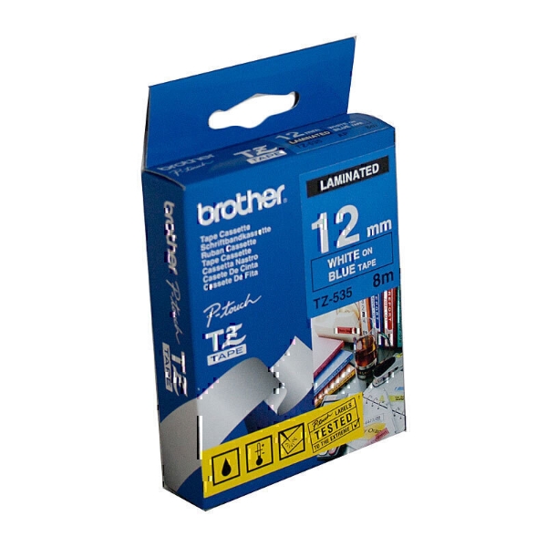 Picture of Brother TZe-535 Tape Labelling White On Blue 12mm