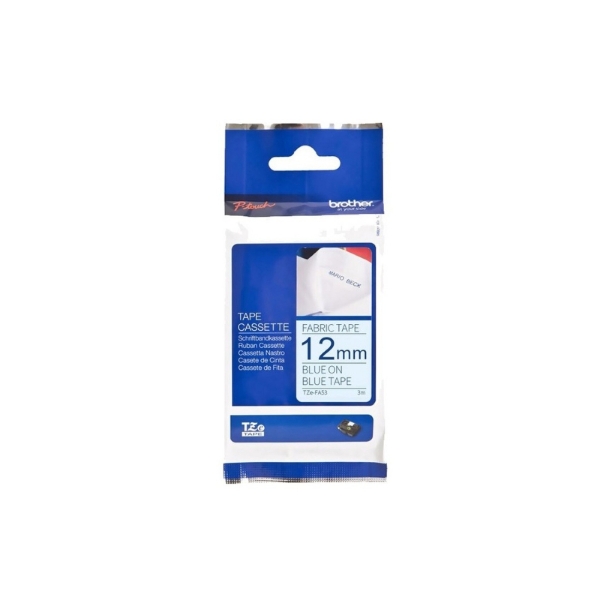 Picture of Brother Fabric Tape TZe-FA53 - 12mm Blue On Blue