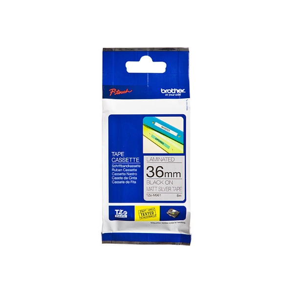 Picture of Brother TZeM961 Labelling Tape Black on Matt Silver Tape