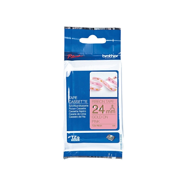 Picture of Genuine Brother TZe-RE54 Gold On Pink Tape