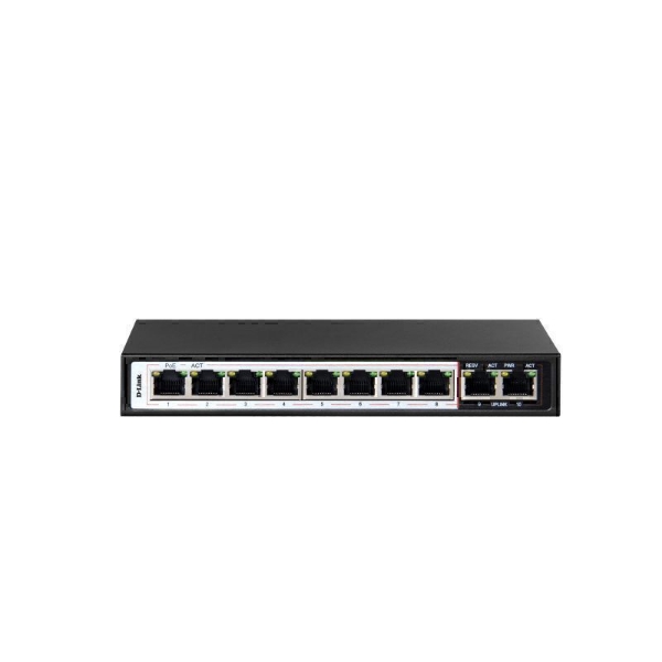 Picture of D-Link DES-F1010P-E 10-Port PoE Switch with 8 PoE Ports/2 Uplink Ports