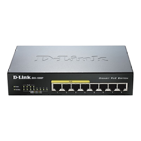 Picture of D-Link DGS-1008P 8-Port Gigabit PoE Unmanaged Switch