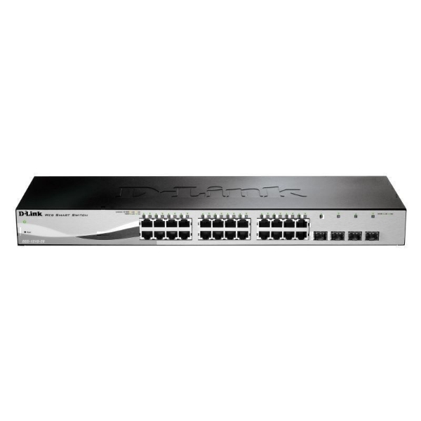 Picture of D-Link Web Smart DGS-1210-28 - Switch - Managed - 24 x 10/100/1000 + 4 x Gigabit SFP - desktop, rack-mountable