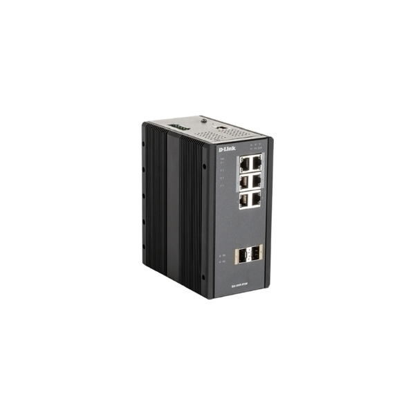 Picture of D-Link 8-Port Gigabit Industrial Managed PoE Switch with 6 1000BASE-T (4 PoE+) Ports and 2 SFP Ports (DIS-300G-8PSW)