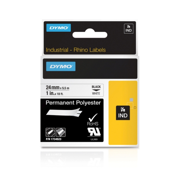 Picture of Dymo Polyester Rhino Tape 24mm (White) 1734523