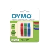 Picture of Dymo Embossing Tape, Red, Green and Blue, 3/8-Inch