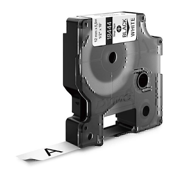 Picture of Dymo 18444 Rhino Industrial Tape Vinyl 12mm Black On White