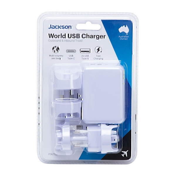 Picture of Jackson PTA7723 Worldwide Travel USB Charger White