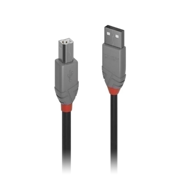 Picture of Lindy 36677 USB 2.0 Type A to B Cable, Anthra Line - Black, 10m