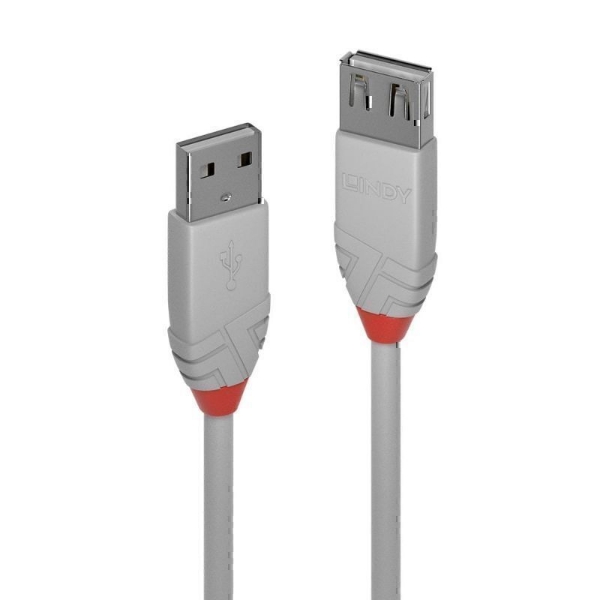 Picture of Lindy USB Cable 0.2m 2.0 A Grey [36710]