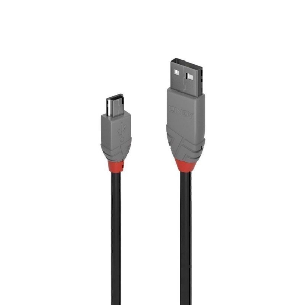 Picture of Lindy 36723 2m USB 2.0 Type A to Mini-B Cable, Anthra Line