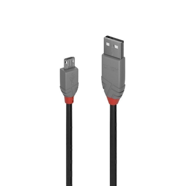 Picture of Lindy 36734 3M USB 2.0 Cable, Type A to Micro-B, Anthra Line