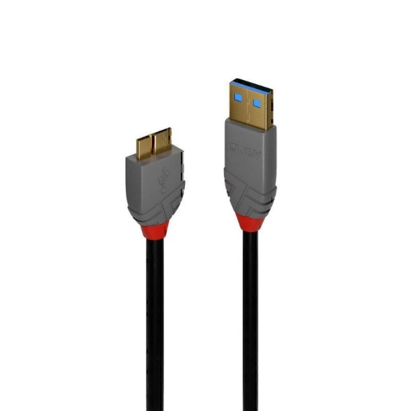 Picture of Lindy 36766 1m USB 3.0 Type A to Micro-B Cable, Anthra Line