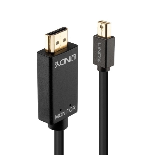Picture of Lindy 36927 2m Passive Mini DisplayPort to HDMI 4K Adapter Cable - BLA