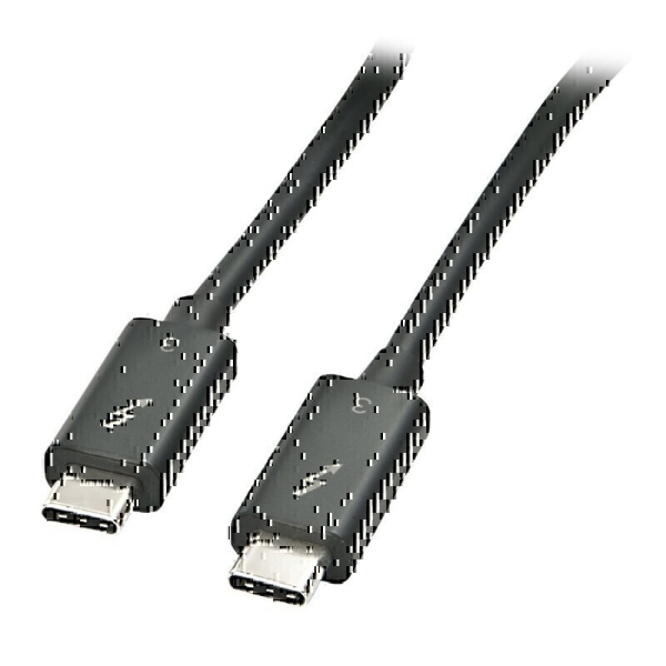 Picture of Lindy 41555 0.5m Thunderbolt 3 Cable, USB C, 40Gbps, Black