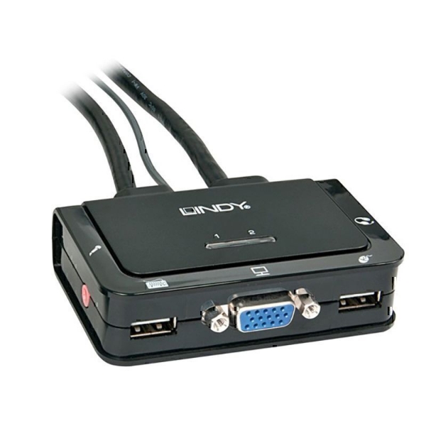 Picture of Lindy 42342 2 Port VGA, USB 2.0 & Audio KVM Switch Compact