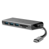 Picture of Lindy 43278 Interface Hub USB 3.2 Gen 1 (3.1 Gen 1) Type-C 5000 Mbit/s Grey