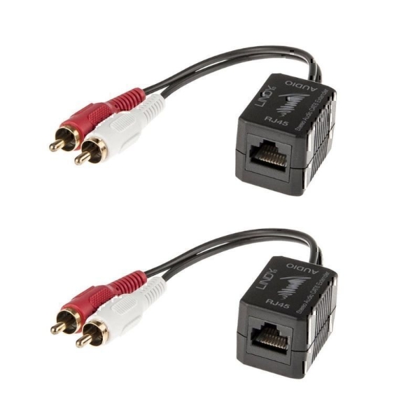 Picture of Lindy 70460 100m Cat5/6 RCA Stereo Audio Extender