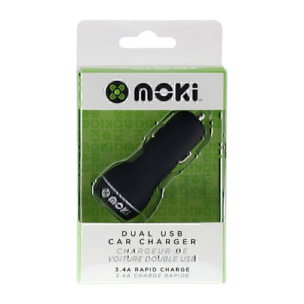 Picture of Moki Dual USB Car Charger Blk