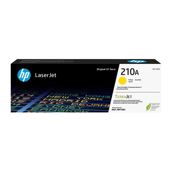 Picture of HP 210A Yellow Original LaserJet Toner Cartridge [W2102A]