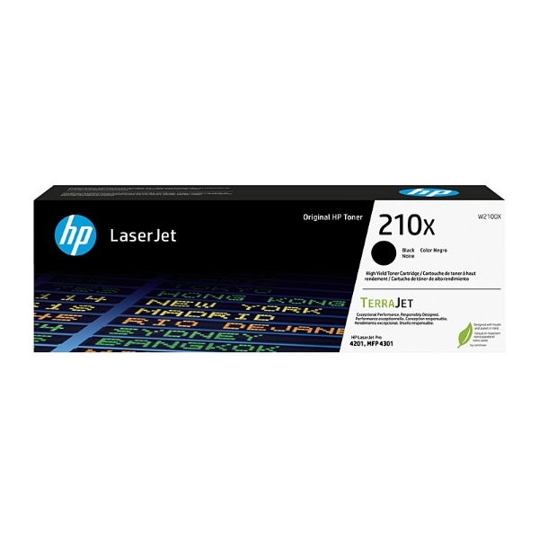 Picture of HP 210X Black Original LaserJet Toner Cartridge [W2100X]