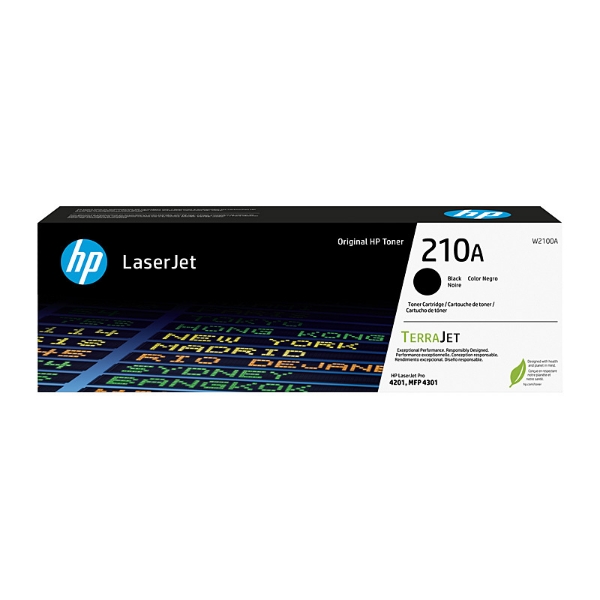 Picture of HP 210A Black Original LaserJet Toner Cartridge [W2100A]